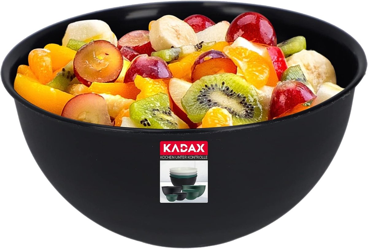 Plastic Kom - Salade Kom - Keuken Werk - Vaatwasserbestendig Stapelbaar - 16 x 8 cm - Antraciet