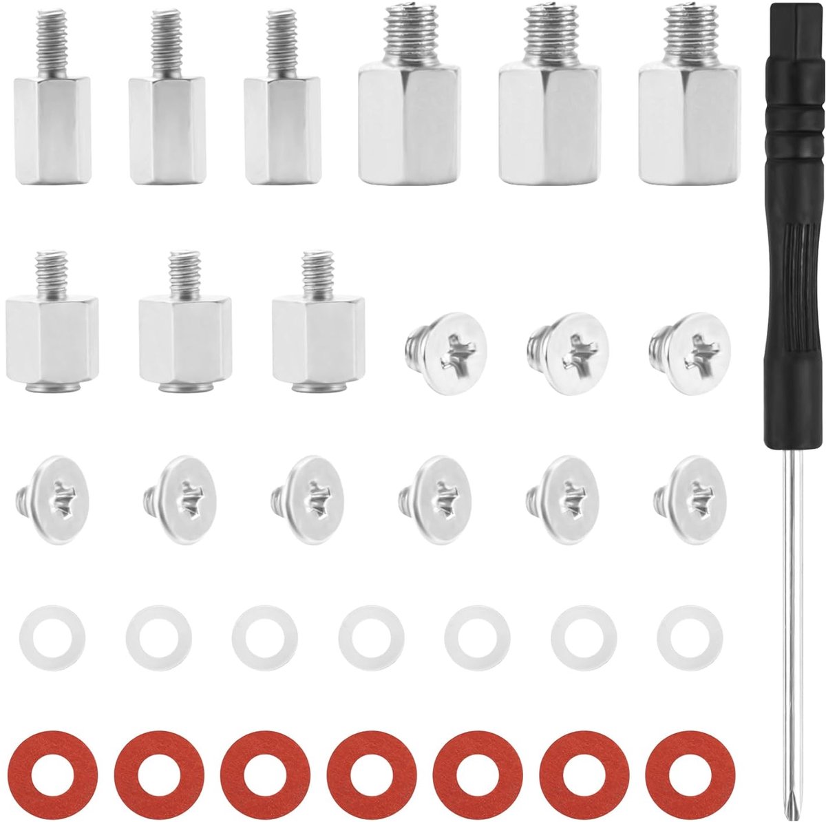 SSD Schroefset - Moederbord Bevestiging - Computer Reparatie - Niet-magnetisch Gereedschap - M2 M3 Maten - Vernikkeld Staal