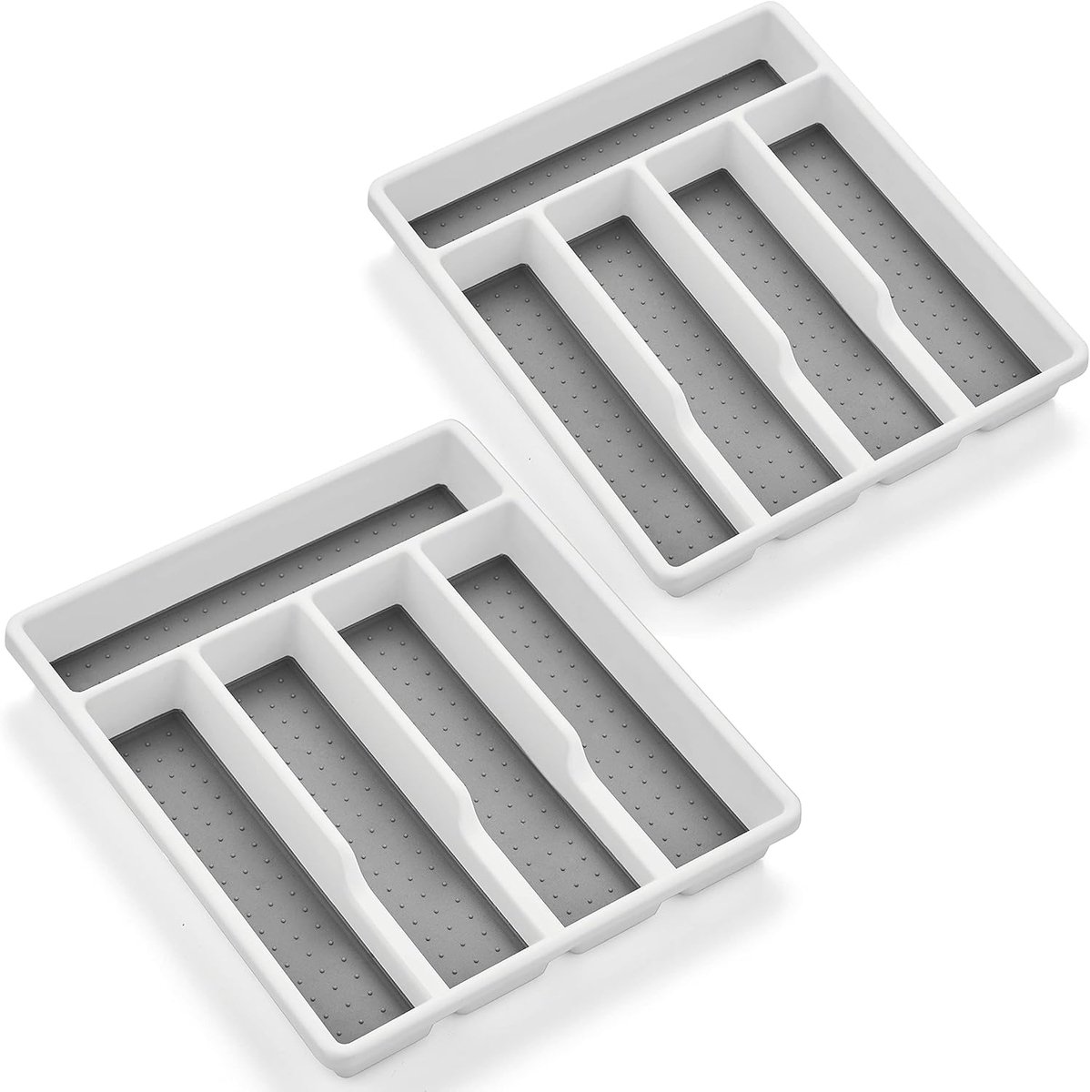 Bestekbak Lade - Keuken Organizer - Keuken Laden - Set Van Twee - 326 x 29 cm - Wit Grijs