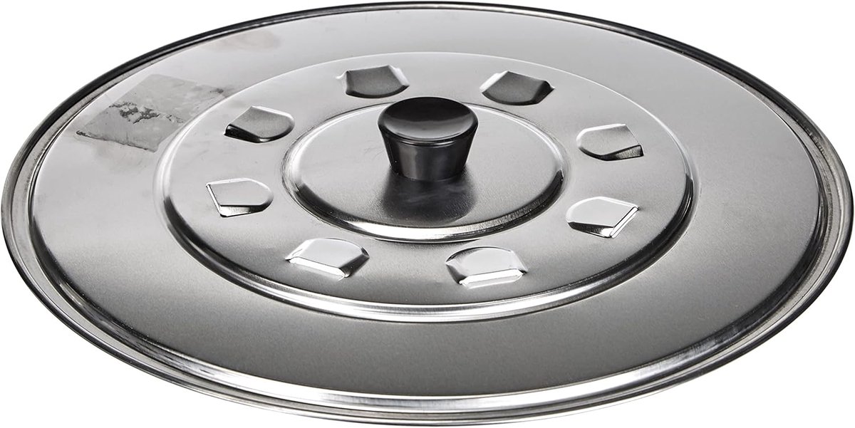 Haard Deksel - Vuurplaat Afdekking - Oven Bescherming - Roestvrij Staal - 28 Cm Diameter - Zwart