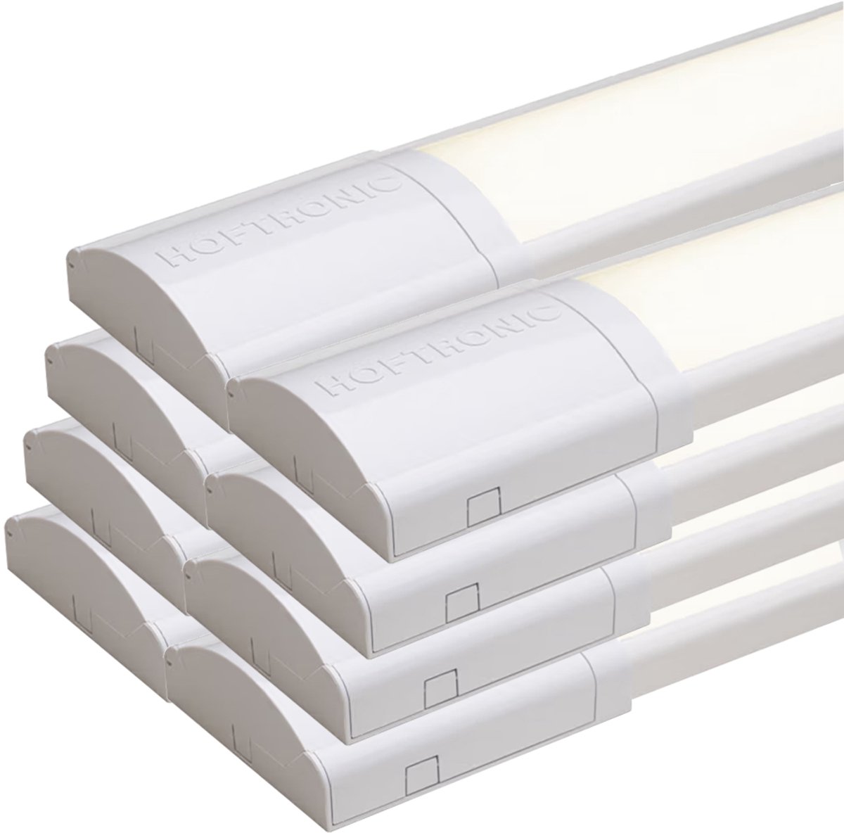 HOFTRONIC 8x HOFTRONIC - LED Batten 60cm - 20W 2400 Lumen - 4000K Neutraal wit - LED TL Armatuur - Voor werkplaats, schuur en als onderbouwverlichting - Incl. montageklemmen & quick connector - 5 jaar garantie