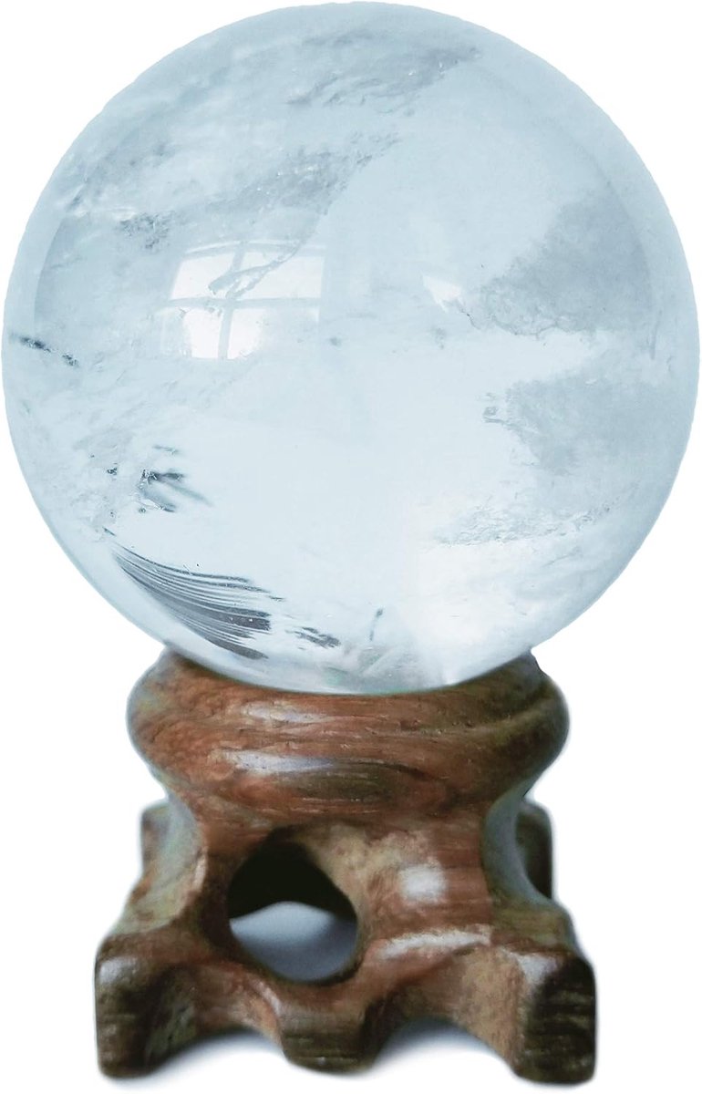 Kristallen Bol - Helder Kwarts - Meditatie Decoratie - Natuurlijk Gepolijst - 45mm Diameter - Helder