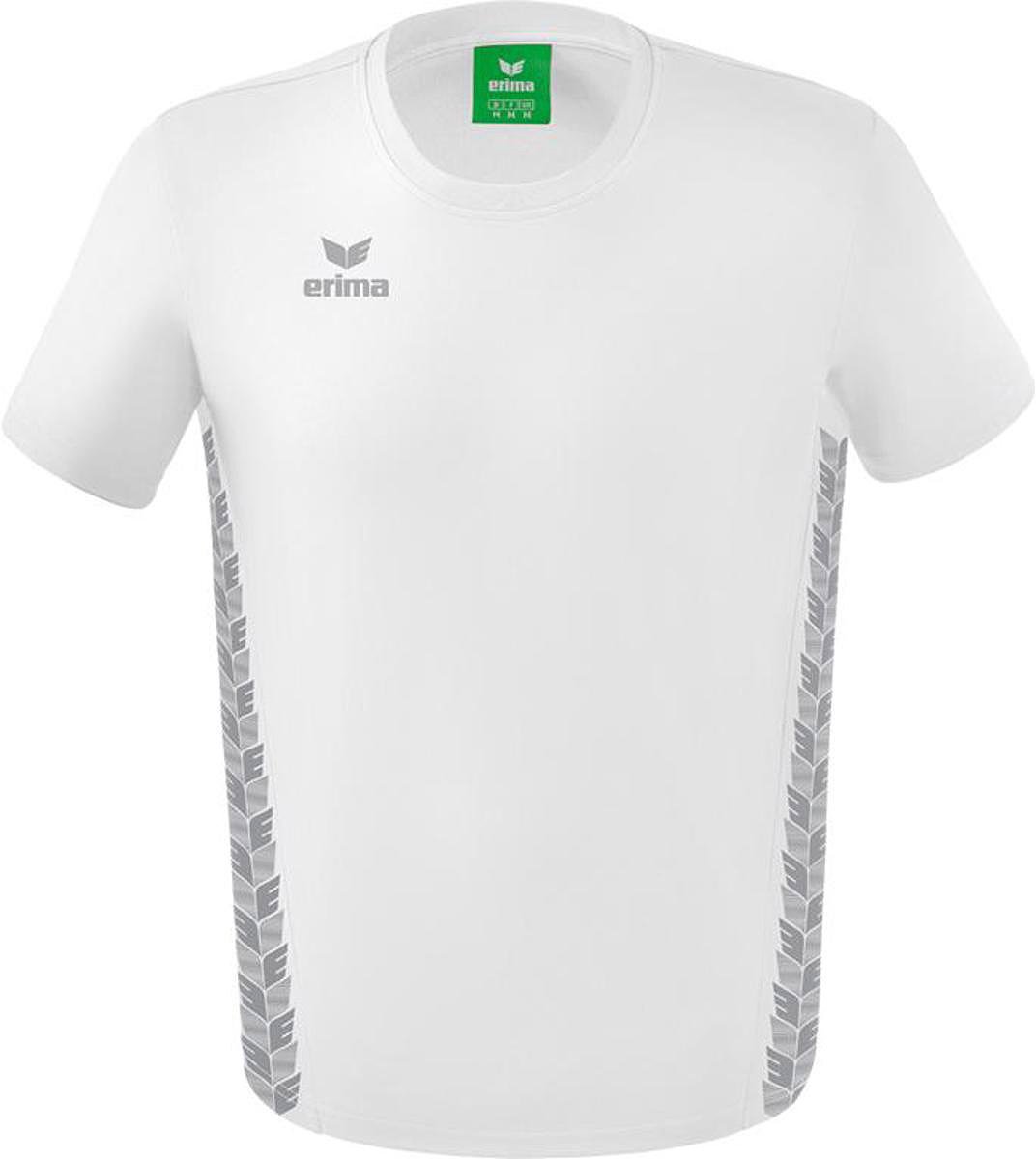 Erima Essential Team T-Shirt Kinderen - Wit / Monument Grey | Maat: 140