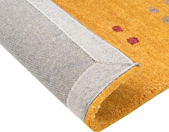 Beliani AKALAN - Tapis moderne - Jaune - Laine