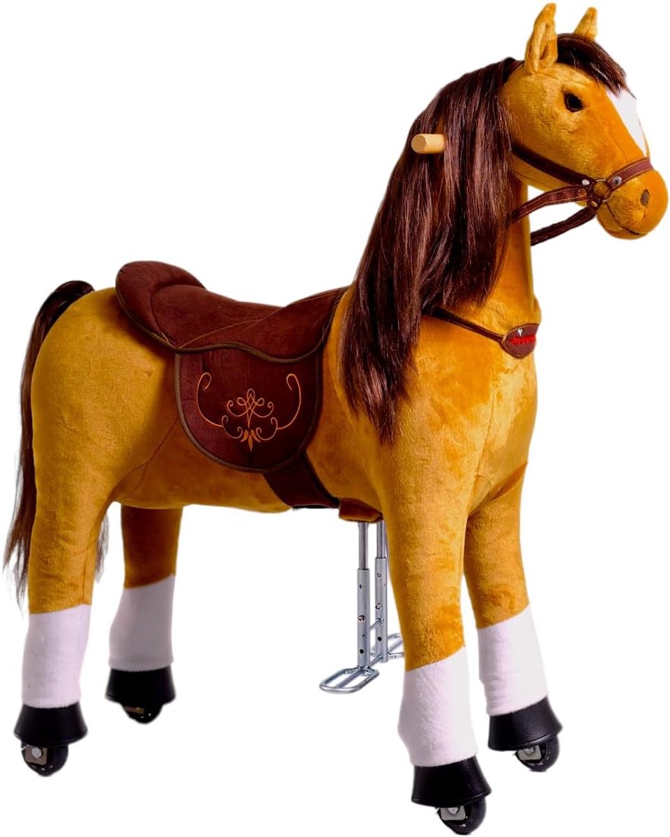 Rijpaard met wielen - Speelpaard hobbelpaard - Binnen en buiten spelen - Met afneembaar zadel
