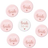 Button - Bride to be-Team bride - 8 stuks