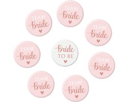 Button - Bride to be-Team bride - 8 stuks