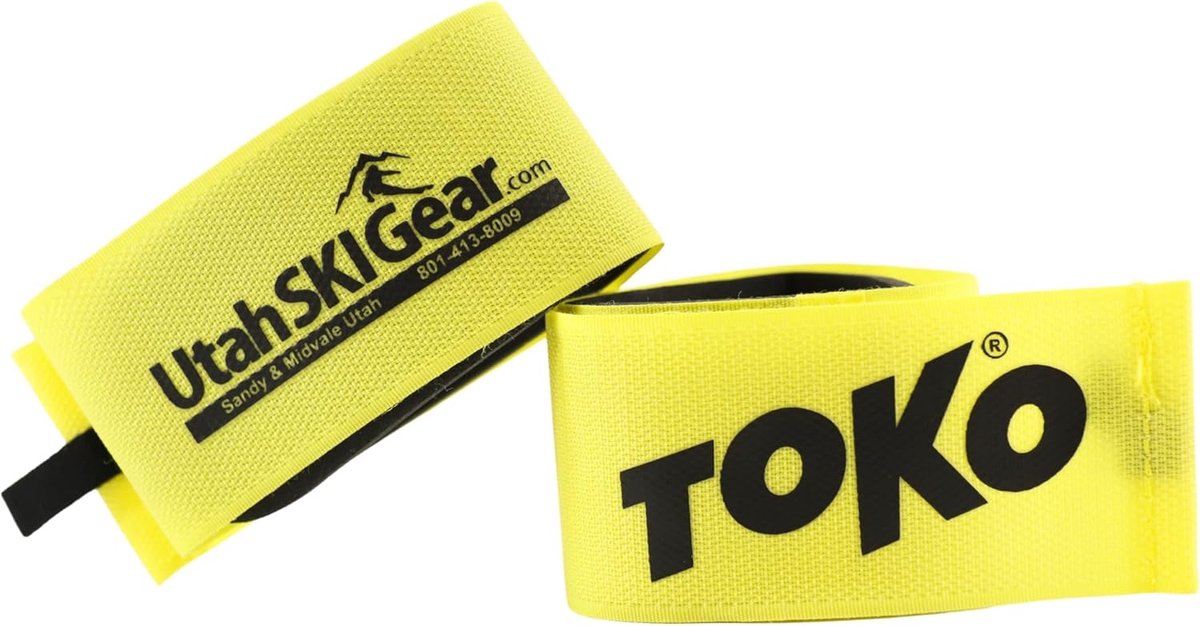 Skibanden Paar - Verstelbare Ski Riemen - Ski Transport - Beschermend Schuimkussen - 17.5 Inch - Geel