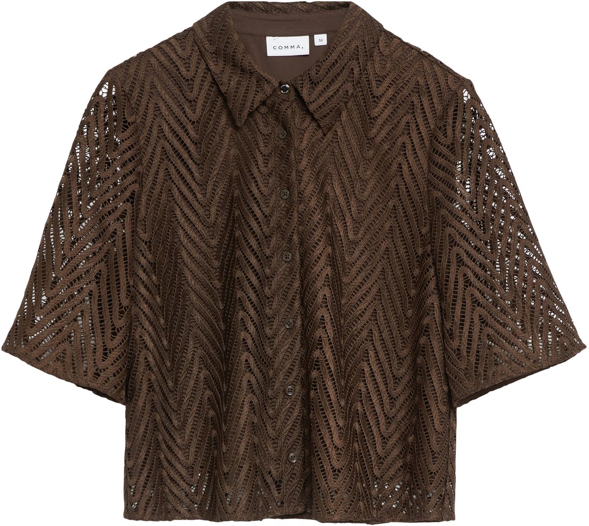 comma - female - Kanten blouse met viscose voering