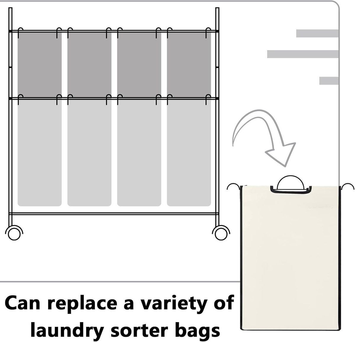 Wassorteerder Zakken - Wasopslag Organizer - Huishoudelijk Gebruik - Waterdicht Oxford Materiaal - 3476 x 2165 cm - Beige