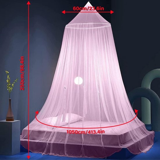 DnA® Klamboe - Klamboe 2 Persoons - Klamboe 1 Persoons - Klamboe Baby - Klamboes - Roze - 600cm x 250cm x 1050cm — afbeelding 2