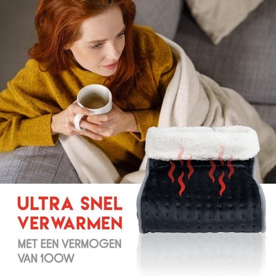 alpina Voetenwarmer – Elektrische Voetverwarmer met 3 Warmtestanden – Voetenwarmers Volwassenen – Pantoffel Voetverwarmer – Voor Voetverzorging – Voetenwarmer Electrisch – Voetwarmer - Grijs