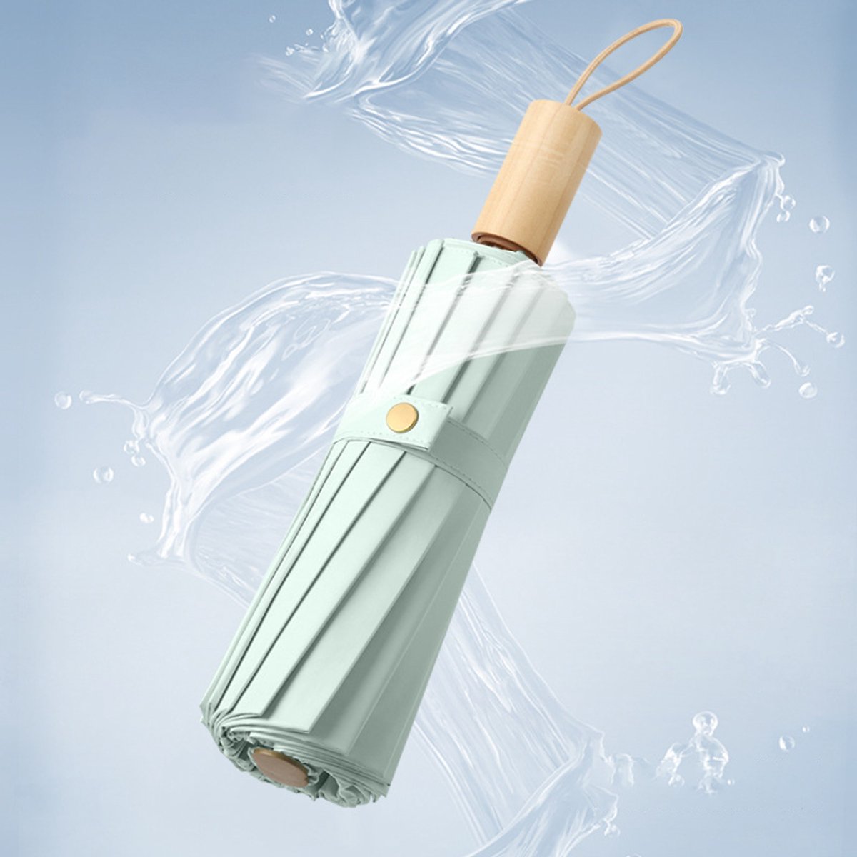 Paraplu's - Paraplu opvouwbaar -Reisminiparaplu - voor in de tas - met hoes - Kleine - compacte UV-bescherming - Lichtgewicht - klein opbergvakje - 16-Ribben Oosterse Zonnescherm Paraplu - Windbestendig & UV50+ - Groente — cadeau in Sport & Outdoor - foto 4