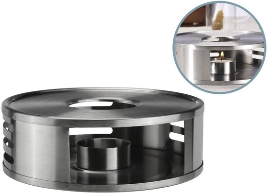 Hi Rechaud warmhoudplaatje 15 cm - RVS - Zilver - Voor Theepotten/pannen - Warmhouder - Warmhouders Rechaudplaat — afbeelding 5