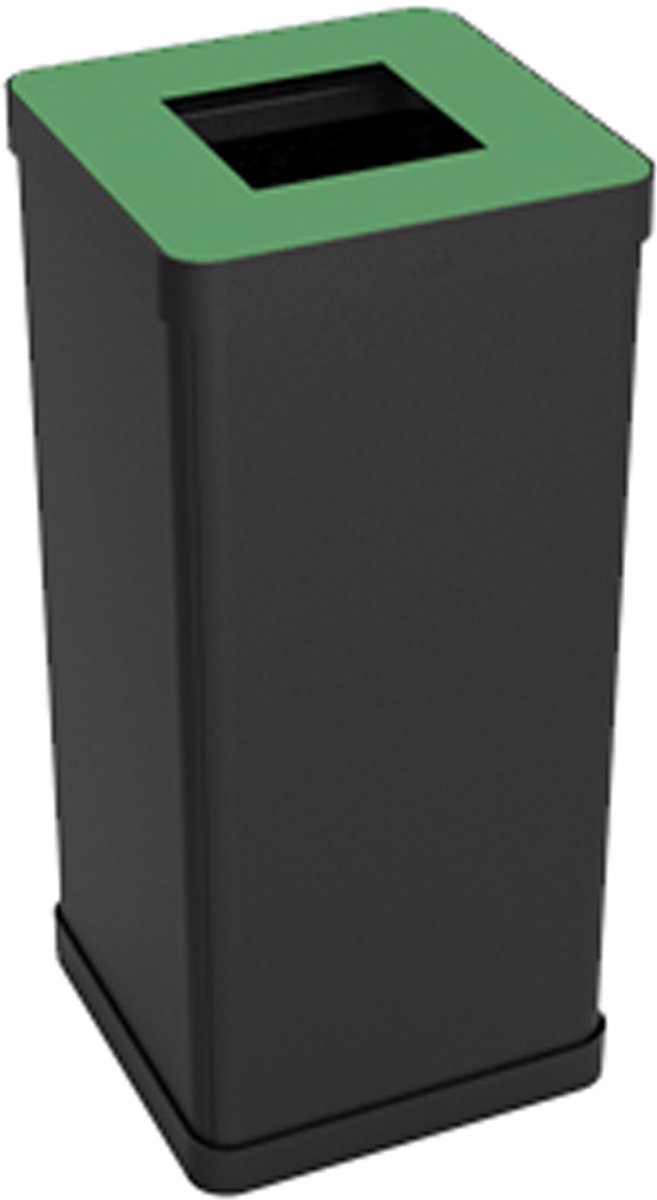 ALBA reststoffenbox voor restafval, zwart/groen, 50 liter