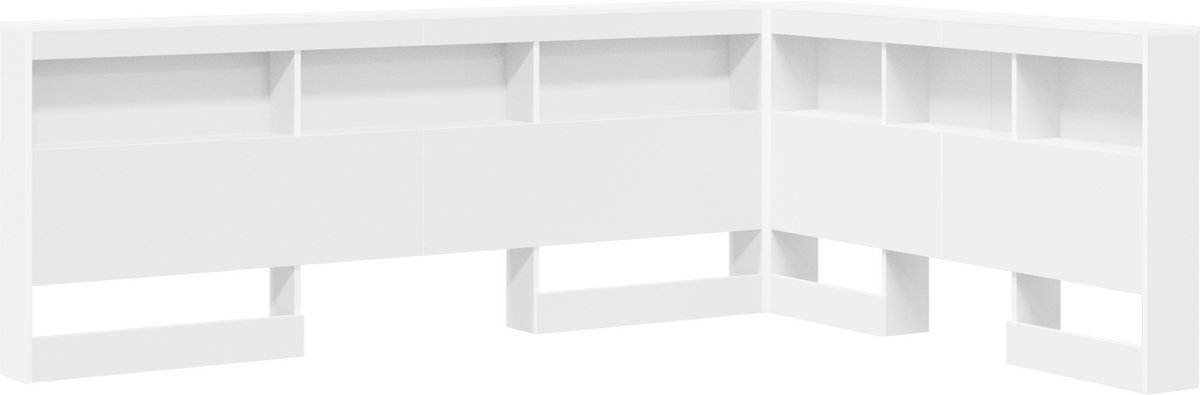 vidaXL - Opberghoofdbord - Wit - Bewerkt - hout