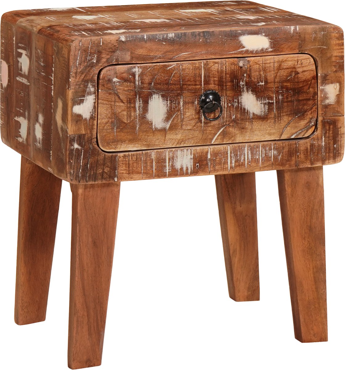 vidaXL Bijzettafel - Bruin - 40 - x - 32 - x - 46 - cm - Massief - Gerecycleerd - Hout