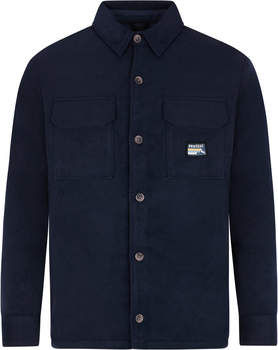 Protest Prteverly – Shacket Heren – Knoopsluiting – Overshirt – Tussenjas Blauw