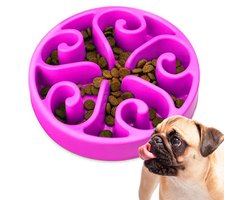 Edipets, Hondenbak, Anti-Slokvoerbak voor Honden, Langzaam Voeren, voor Middelgrote en Grote Huisdieren, Interactieve Voerbak, Verlengt de Voertijd (Paars)