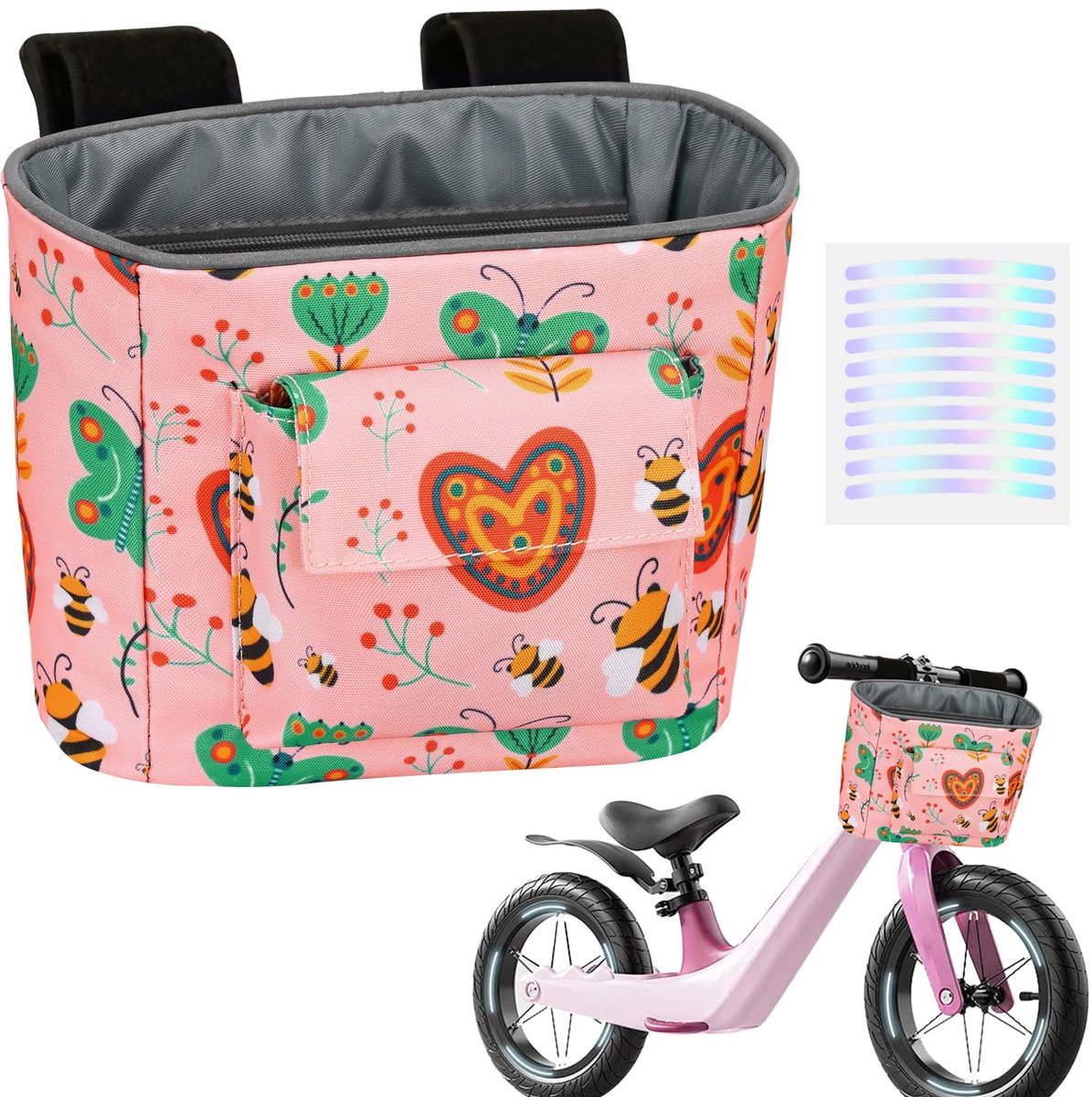 LOCAL LION stuurtas voor kinderfietsen, kinderfietsmandje voor op de fiets, kinderfietstas voor kinderfietsen, loopfietsen, driewielers, steps
