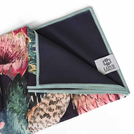 Love Generation ● Yoga Handdoek ● Tweezijdig ● Antislip ● Royal Peacock van Merkloos — afbeelding 2