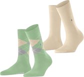 Burlington dames everyday mix 2P sokken groen & beige 7378