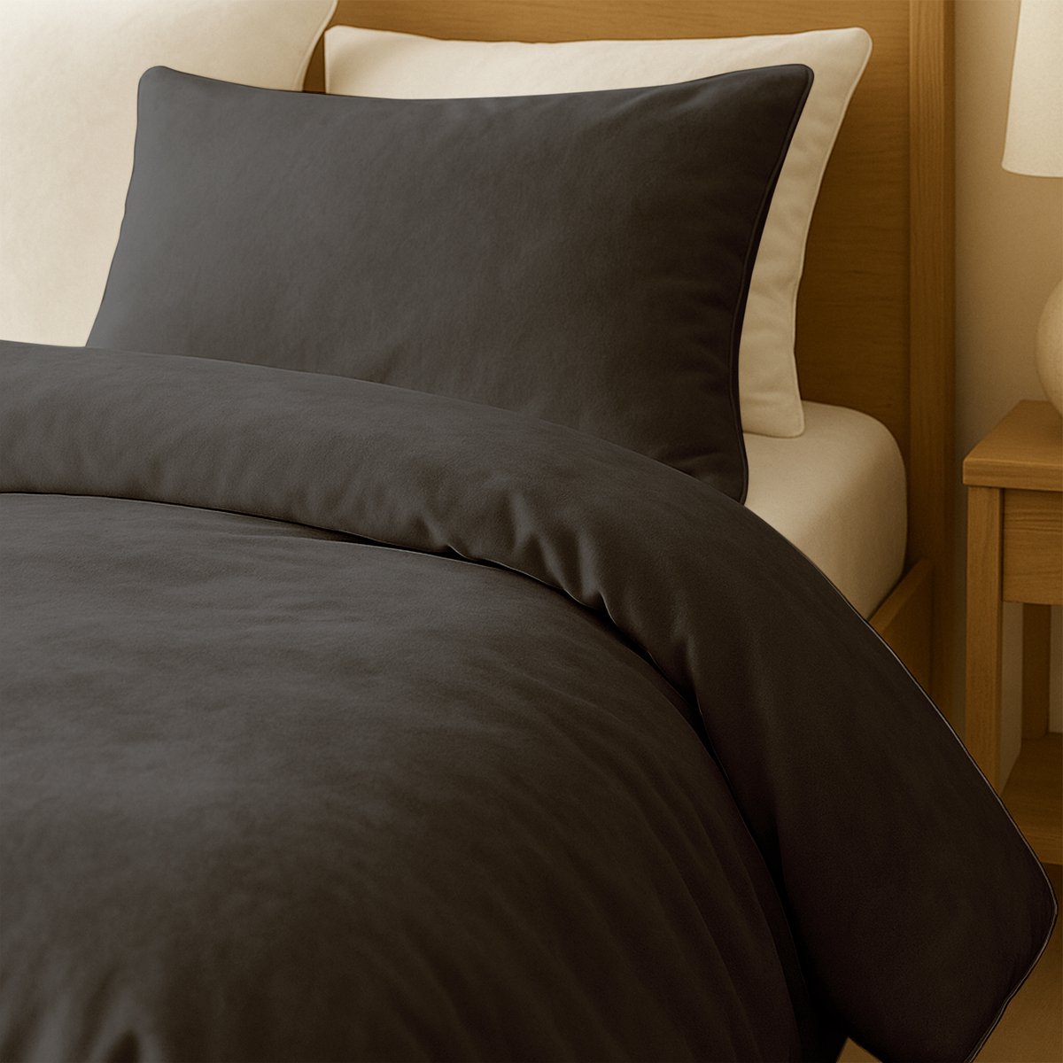 Zydante Dekbedovertrek Set 200x200/220 cm - Dekbedhoes met 2 Kussenslopen - Velvet Coral - Anthracite