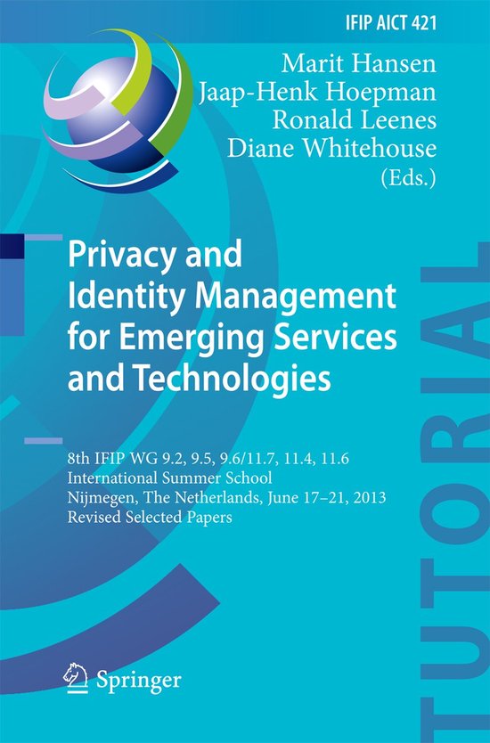 Privacy and Identity Management for Emerging Services and Te ... - cover