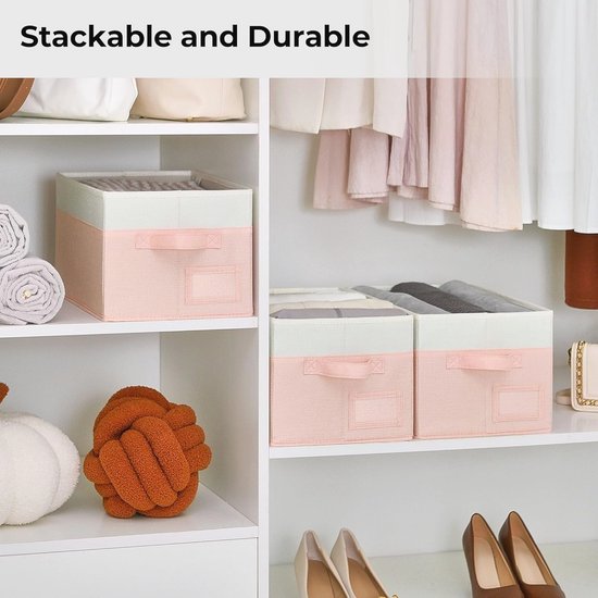 Clastyle Set van 3 Opbergdozen Wilde Bloemen Opbergkubussen voor Kast Opvouwbaar Kleding Mand Speelgoedkist en Boeken voor Slaapkamer,Groen,30x30x30 cm
