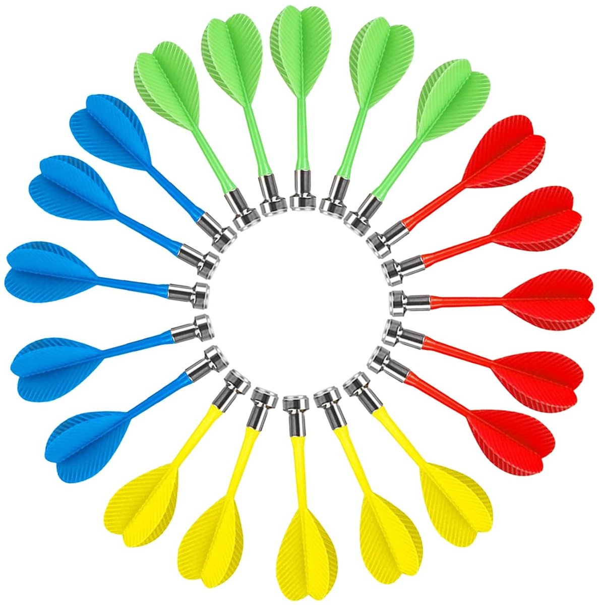 TRANKIELO® - Set van 20 kleurrijke magnetische dartpijlen - Indoor familiespel - Veilig en herbruikbaar - Perfect voor bars en speelhallen