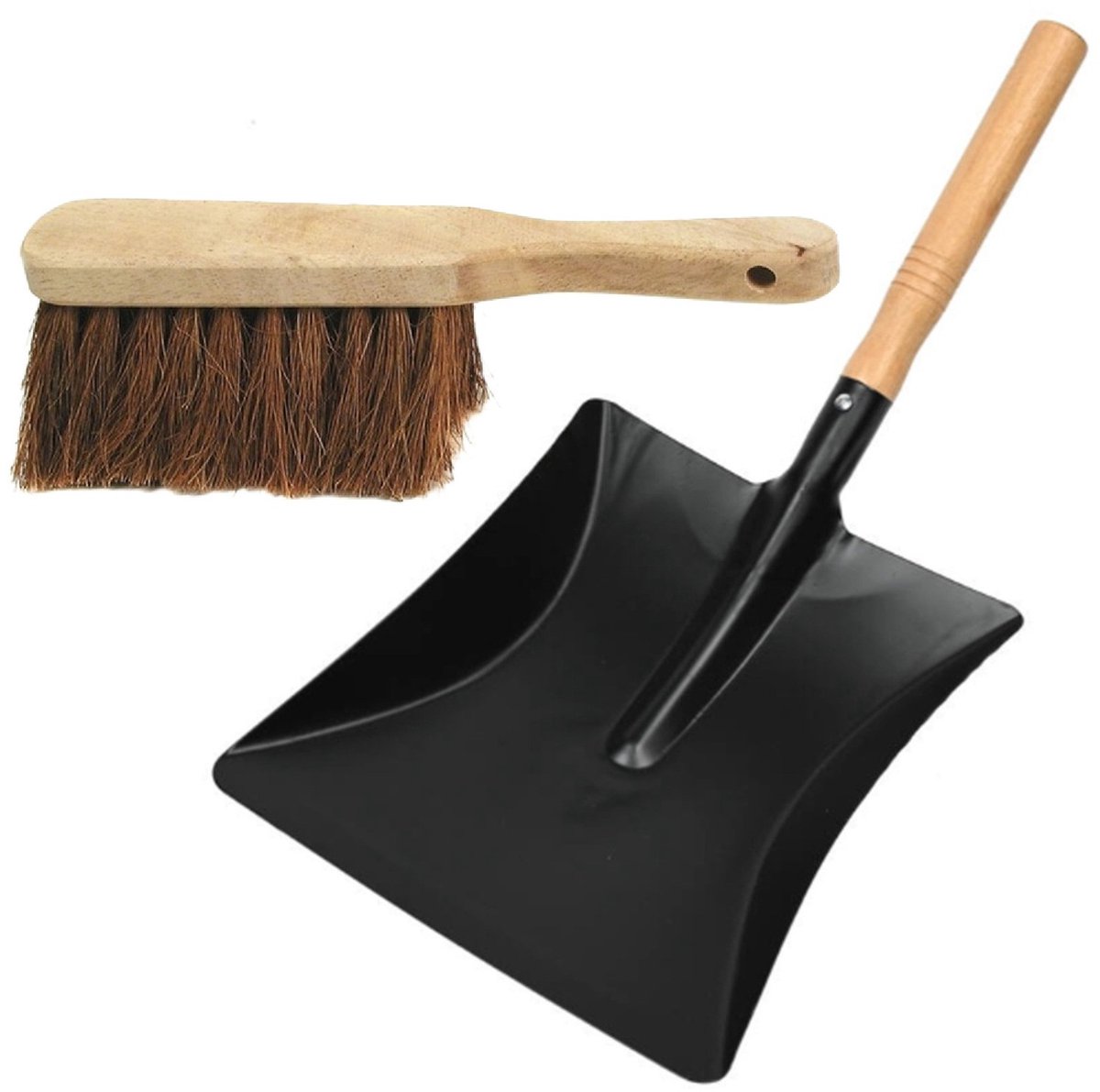 Benson Stoffer en blik set - Handveger van 40 cm - zwart metalen stofblik van 23 x 44 cm - Opvegen - Schoonmaken