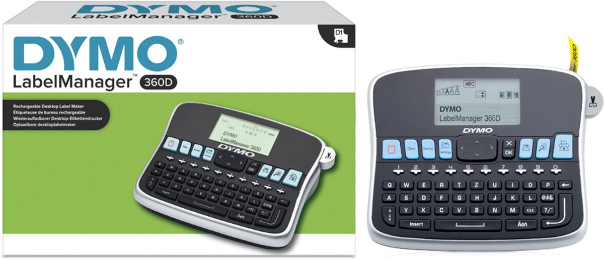 DYMO desktoplabelprinter | LabelManager 360D herlaadbare handheld labelmaker | QWERTZ-toetsenbord | Gebruiksvriendelijke, Smart-One-Touch-toetsen en groot scherm | voor organisatie thuis en op kantoor thumbnail 7