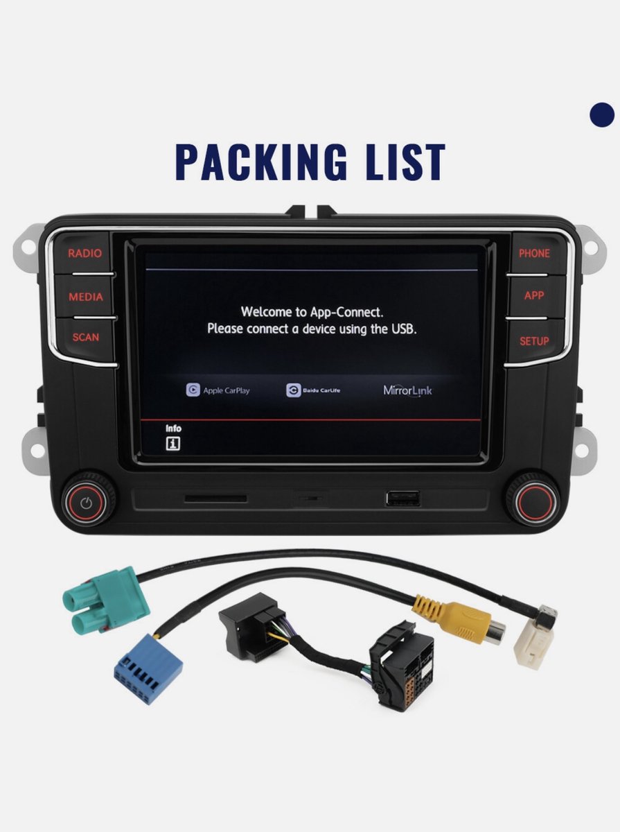 Nieuwe RCD410 CarPlay autoradio Volkswagen Amarok Beetle Caddy Passat Passat CC Polo Golf 5 Golf 6 Jetta Eos Scirocco Touran  Transporter  RNS510 RNS315 RNS310 pasvorm