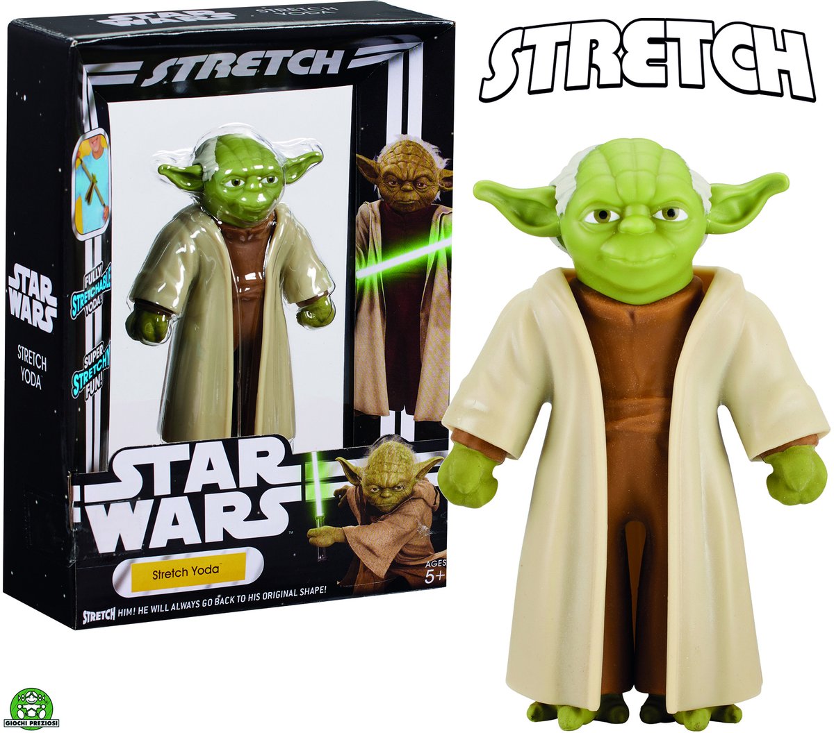 Star Wars Stretch Yoda - Rekbare Actiefiguur - 15 cm - Yoda Stretch Armstrong Stijl