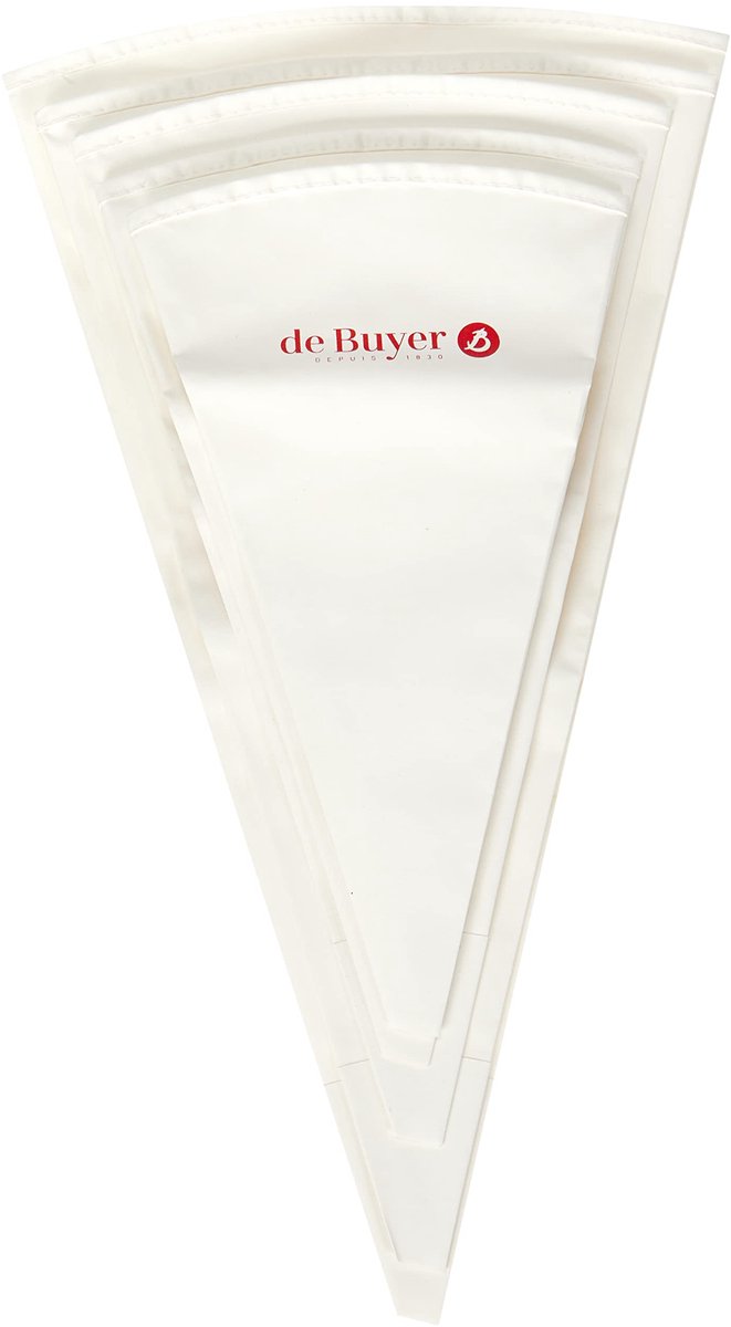De Buyer 5 spuitzakken, roestvrij staal, grijs, 25 x 14 x 2,6 cm, 5 stuks