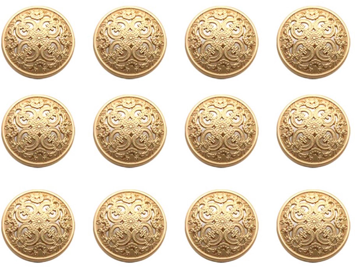30 stuks vintage antieke metalen blazerknopen met schacht, jasknopen, jasknopen, overhemdknopen, broekknopen, ronde naaiknopen voor doe-het-zelf-knutselwerkjes, 18 mm (goudkleurig)