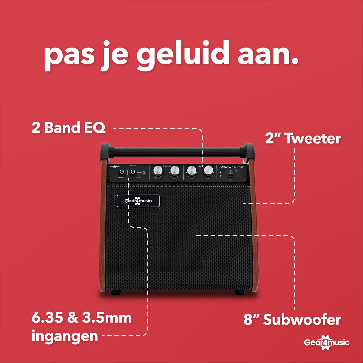 VISIONAMP Elektronische Drum & Keyboard Versterker Draagbaar 50W thumbnail 3