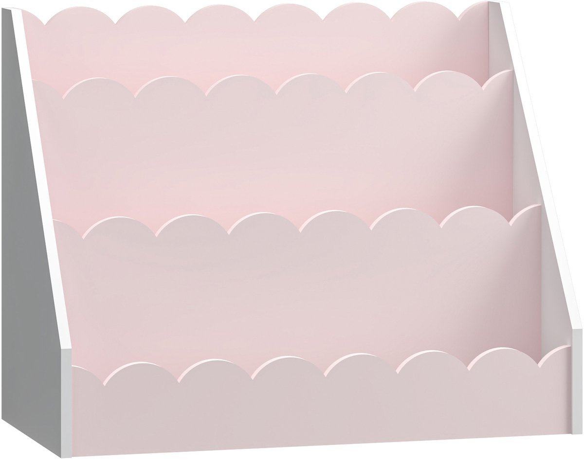 Kinderboekenkast Vestnes - 48x61x30 cm - roze en wit
