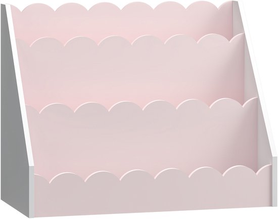 Bibliothèque pour enfants Vestnes 48x61x30 cm rose et blanc [en.casa]
