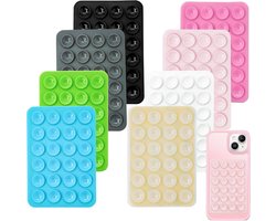 8 Pack Silicone Suction Cups Phone Holders with Self Adhesive Back for All Models and Windows