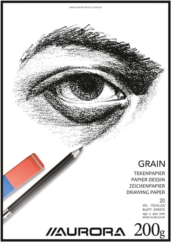Aurora Tekenblok - Grain - Tekenpapier - Schetsblok - A3 - 200g - 20 vel