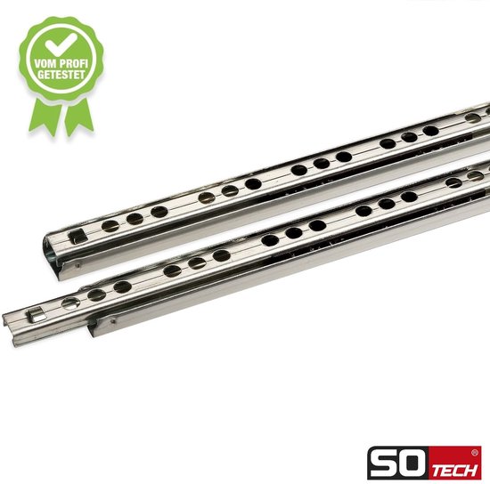RVS ladegeleider Fulterer 6113 – 45 kg - 100% uittrekbaar