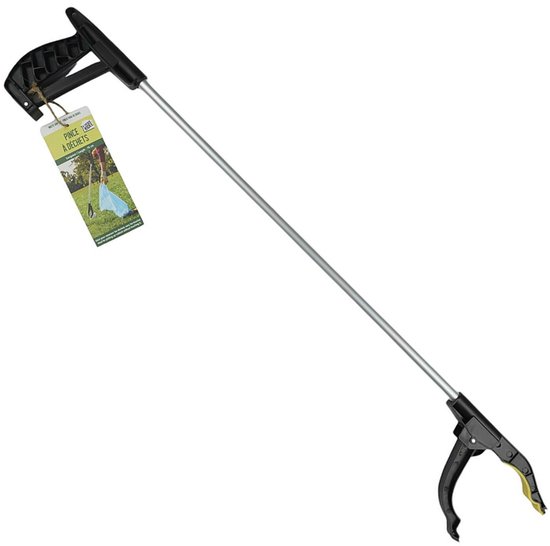 Afvalgrijper met klemgreep - 77 cm - grijphulp - afvalprikker - zwart/zilver - opruimen - schoonmaken van Merkloos	 — afbeelding 3