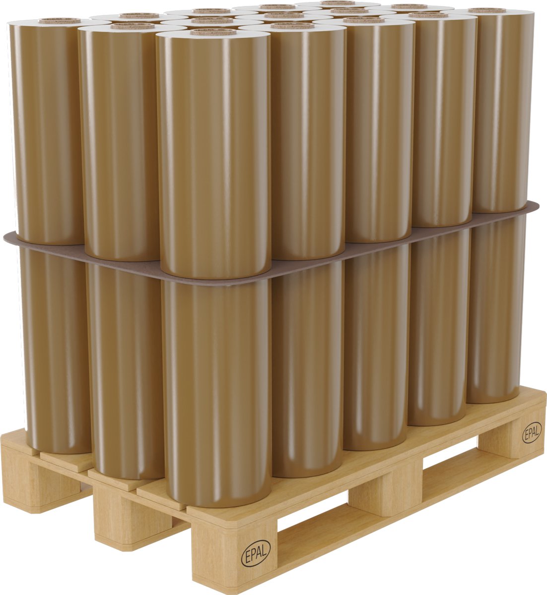 YSONIC Machinewikkelfolie - 20 Micron 1700 Meter - Wikkelfolie - Stretcholie - Rekfolie - Ideaal voor Verhuis & Pallet Bescherming - 30 Rollen op een Pallet - Bruin