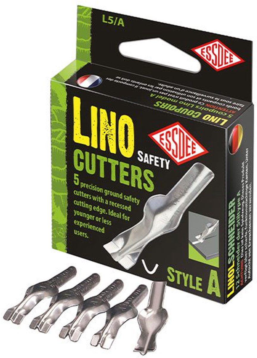 Essdee lino veiligheidssnijders set - 5 stuks voor kinderen en beginners.