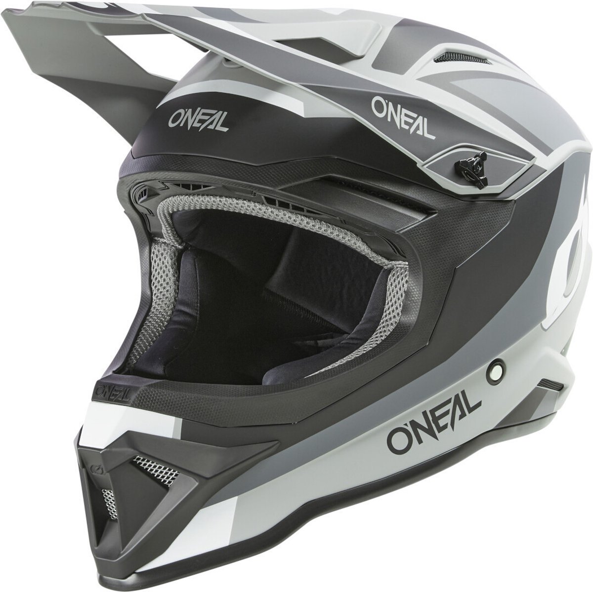 O'NEAL 1SRS Stream Matt Black Grey Motocross Helmet - Maat L - Helm