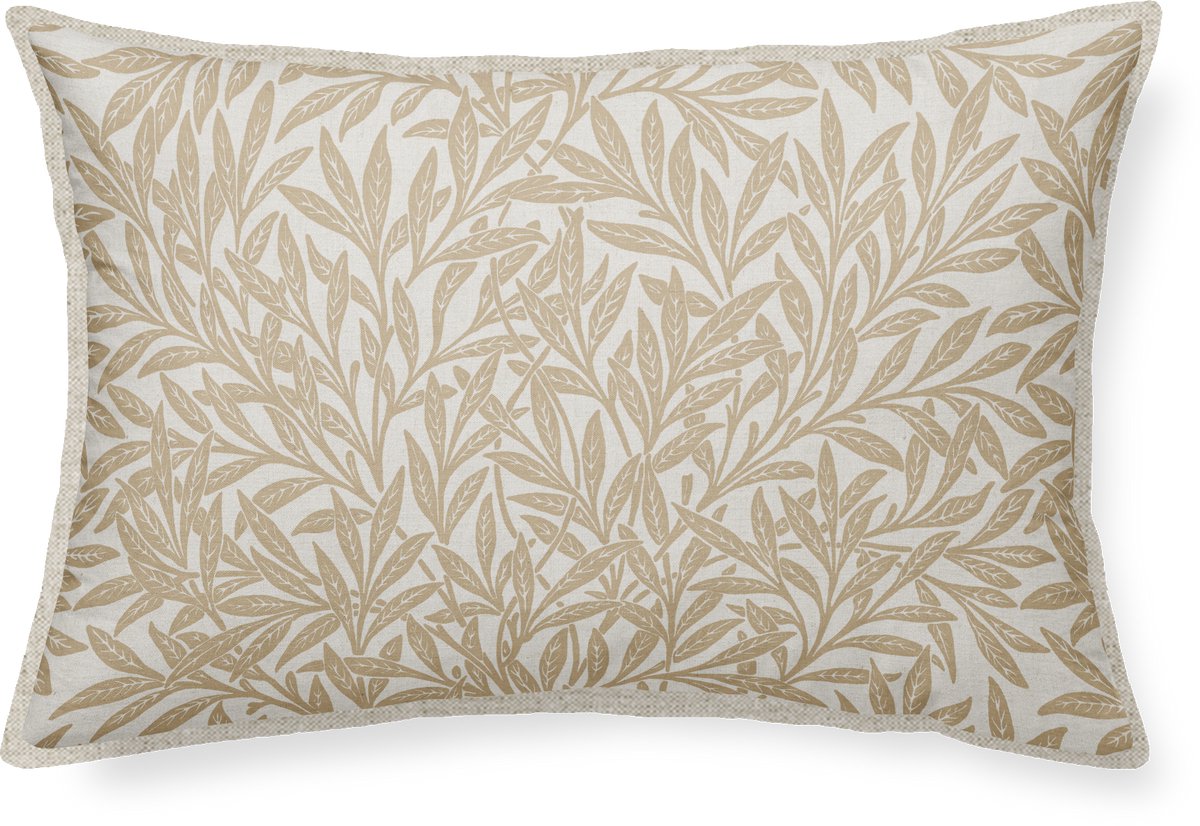 Sierkussen Beige 50x30 cm - Natuurprint - inclusief binnenkussen - natuurprint, boho, beige accent - Linen & Grace
