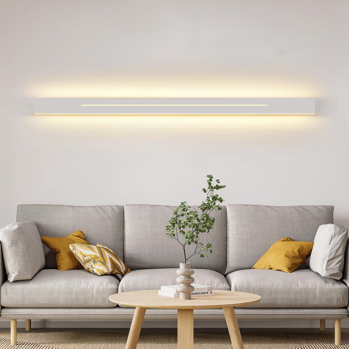 NETTLIFE Wandlamp LED - Wit - 100CM Ganglamp - 3000K Warm Wit Licht - Binnen Wandlamp - Modern Trappenhuislamp - 31W Wandverlichting - voor Slaapkamer | Trappenhuis | Kinderkamer | Woonkamer