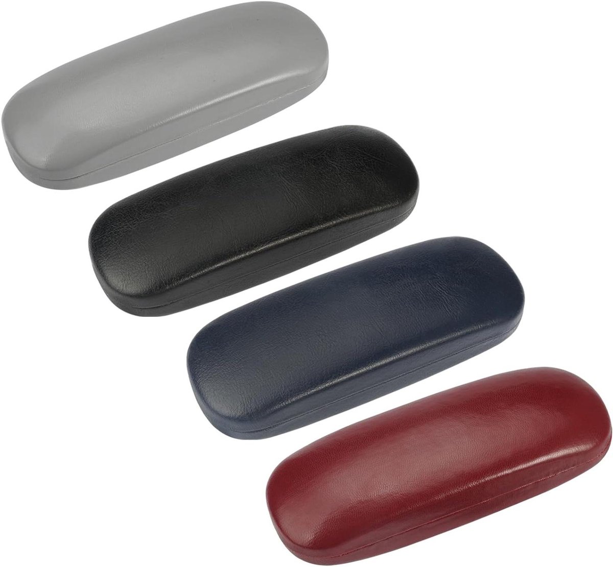 Allecto Plus - Harde Brillenkoker Set 4 Stuks voor Mannen, Vrouwen en Kinderen - Leren Schelp Draagtas voor Zonnebrillen, Leesbrillen en Sportbrillen
