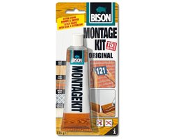 Bison Montagekit Original tube 125 g, montagelijm, bevestigen, hoge eindsterkte, binnen en buiten, blijvend elastisch, extra sterk, vullend eenvoudig in gebruik
